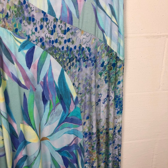 Soft Surroundings Womens Stella Watercolor Maxi Dress Size Lp Vacation Resort - Picture 7 of 11